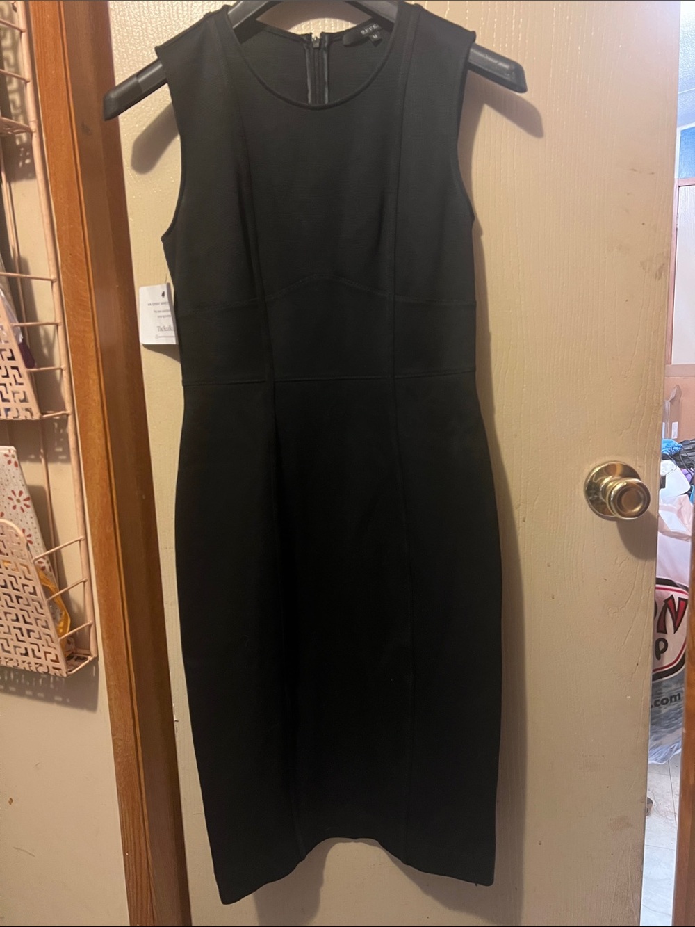 Gucci Black Ponte Knit Sheath Dress Size M - missing belt